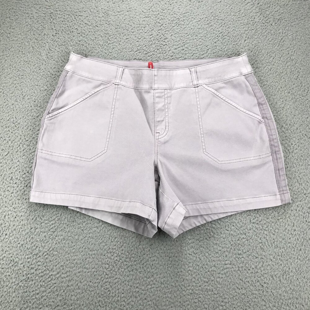 SPANX Shorts Womens Size XL Lilac Purple 5" Pull On‎ Stretch Twill Patch Pocket